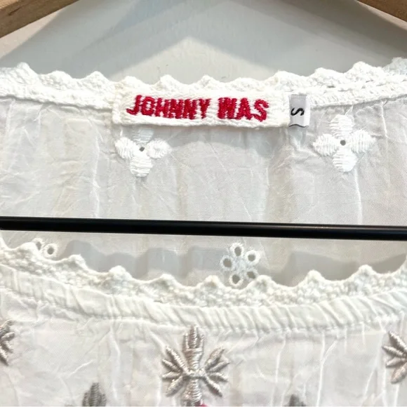 Johnny Was Colorful Floral Eyelet Embroidered Top - Picture 6 of 11